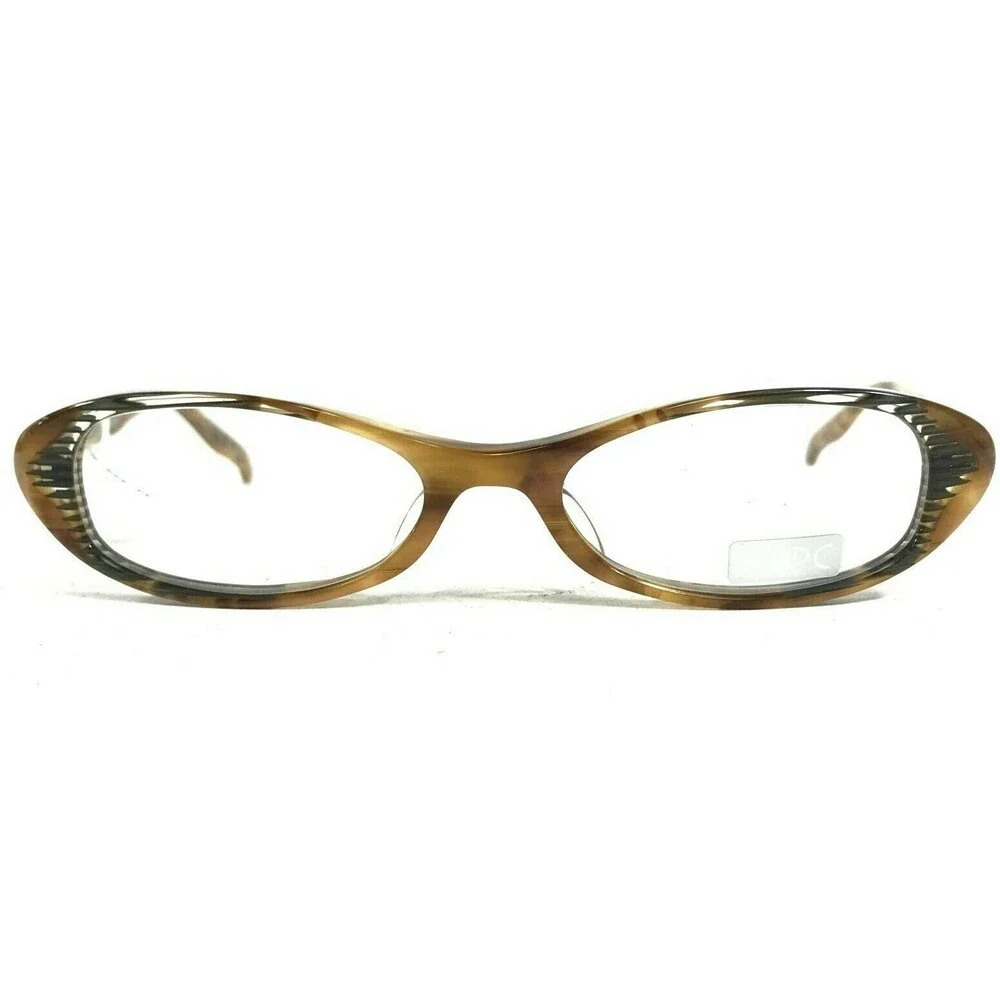 BCPC BP-165 COL.06 Eyeglasses Frames Brown Horn Round Oval Full Rim 49-17-137